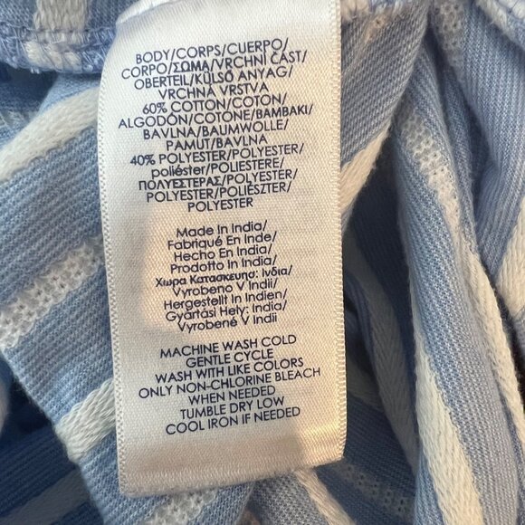 Chaps Shirt M Blue White Striped Nautical Side Tie Pullover Top Size Medium - Picture 9 of 9